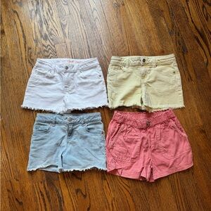 Girls (8) Casual Shorts Set - White, Yellow, Blue, Pink